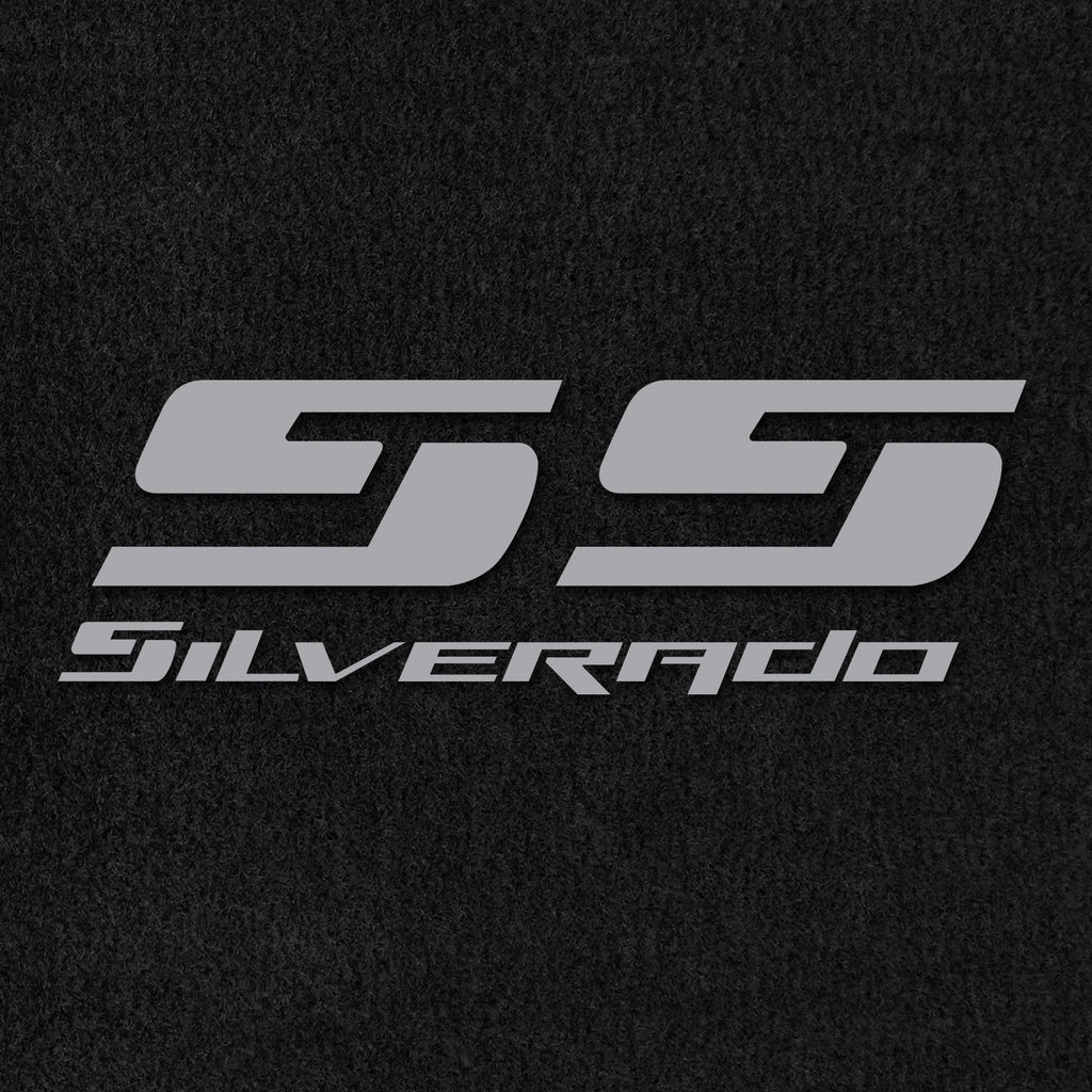 Lloyd Mats ® - Velourtex Black Front Floor Mats for Silverado SS 2003-06 with Silver SS Silverado Embroidery