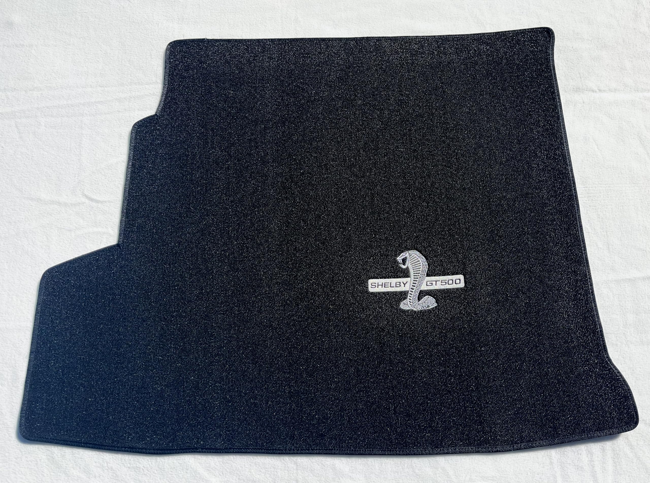 Lloyd Mat Fits 2010-2014 Convertible Mustang w/Shaker Speaker- Black Carpet Trunk Mat - Shelby Snake GT500 Cobra Logo