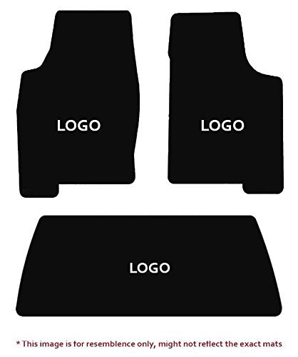 Lloyd Mats ® - Velourtex Tan 3PC Floor Mats for Corvette Coupe 1991-96 with Black C4 Flag Applique