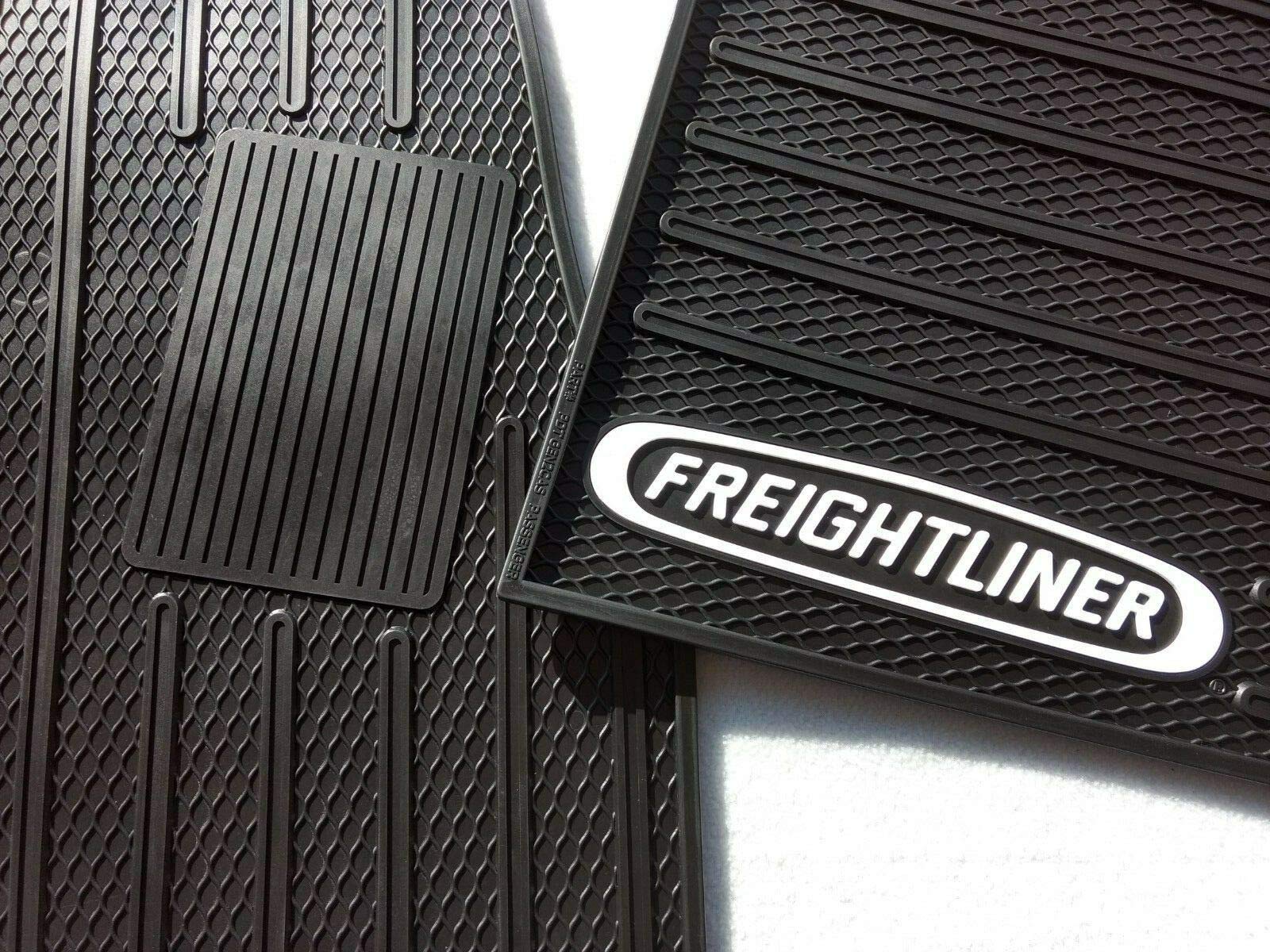 Freightliner Cascadia Rubber All-Weather OEM Floor Mats W/Logo fits 2018-2025-2 Pc Fronts