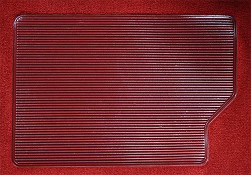 Replacement Auto Carpet Floor Liner - Molded Cutpile - fits 1980-1986 Ford F-150 Regular Cab 2WD Automatic (Oxblood)