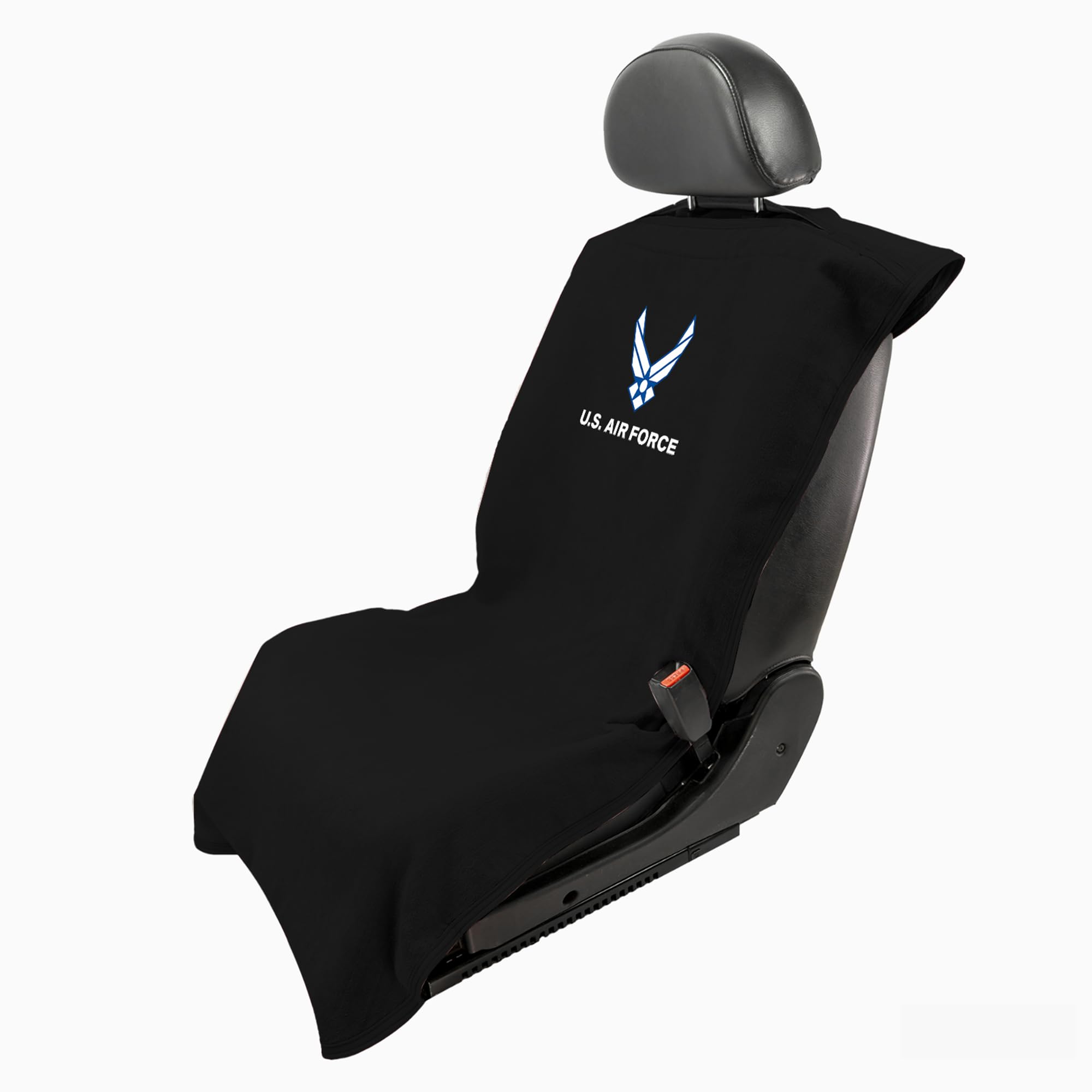 Seat Armour Seat Protector Towel – U.S. Air Force Design – Soft Machine Washable Car Seat Cover Towel – Easy to Install, Multipurpose Car Seat Towel – Black