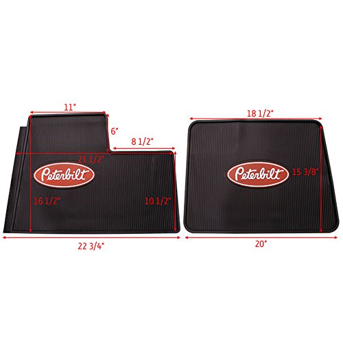 Peterbilt Motors Logo Rubber Semi Truck Front Set Floor Mats 2005 & Newer