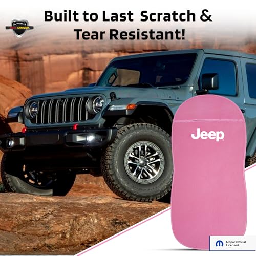 Seat Armour - Pink Seat Towel Cover/Protector with Jeep Logo – Soft, Machine Washable Car Seat Towel – Easy to Install & Multipurpose Protection