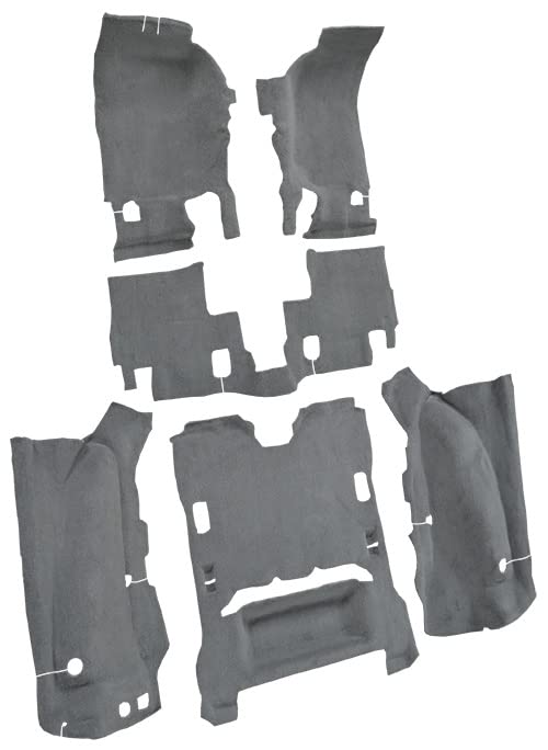 Replacement Auto Carpet Floor Liner - Molded Cutpile - fits 2007-2010 Jeep Wrangler 2 Door Complete (Silver Fern)
