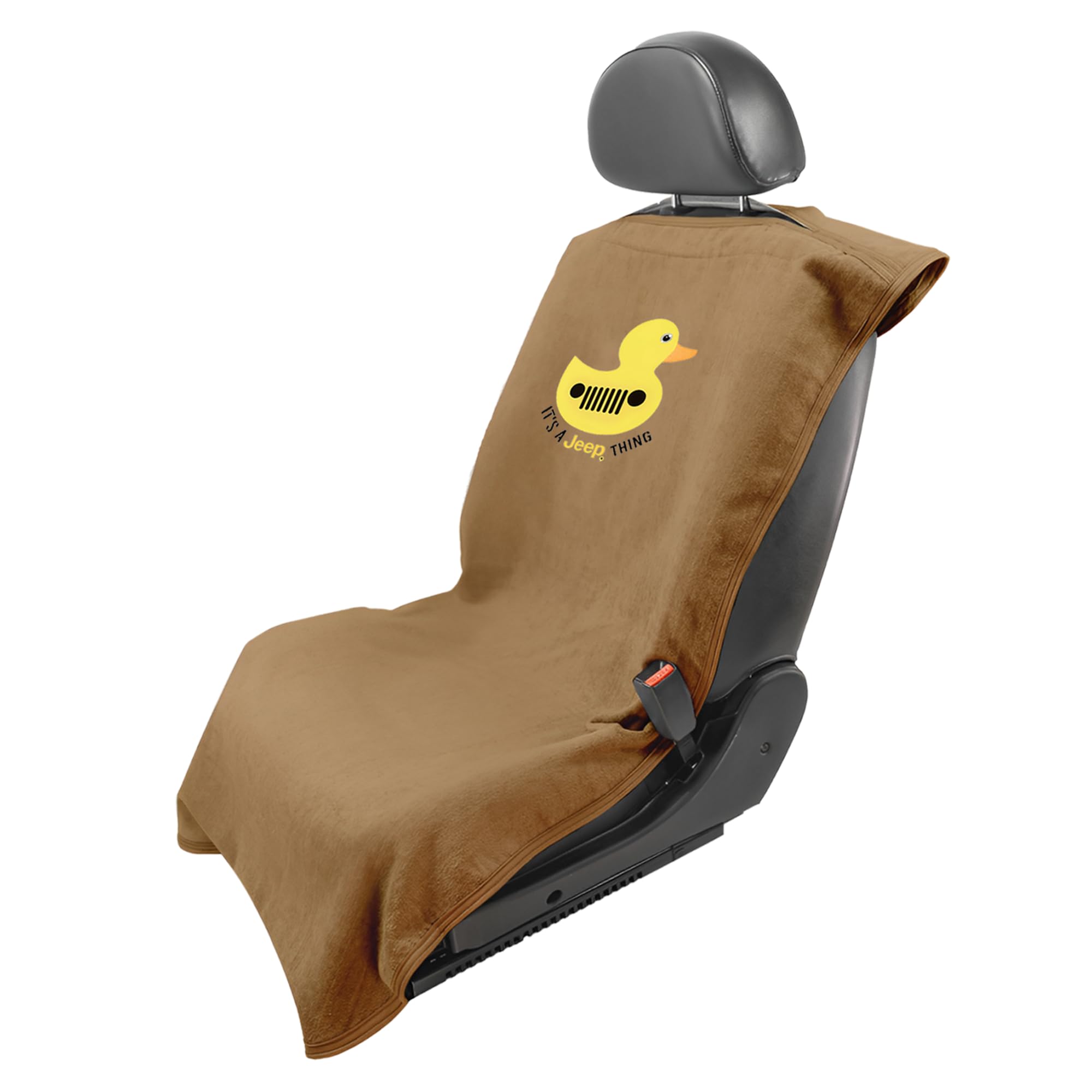 Jeep Duck Dual-Purpose Towel & Car Seat Cover – Soft, Absorbent & Machine Washable – Easy to Use, Multipurpose Protection – Tan