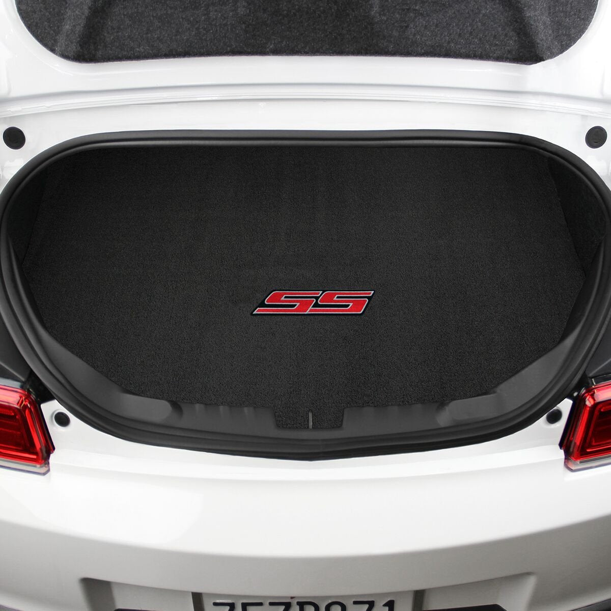 Lloyd Mats Red SS Logo Ebony Velourtex Trunk Mat Set Compatible with Chevy Camaro (2016-Now)