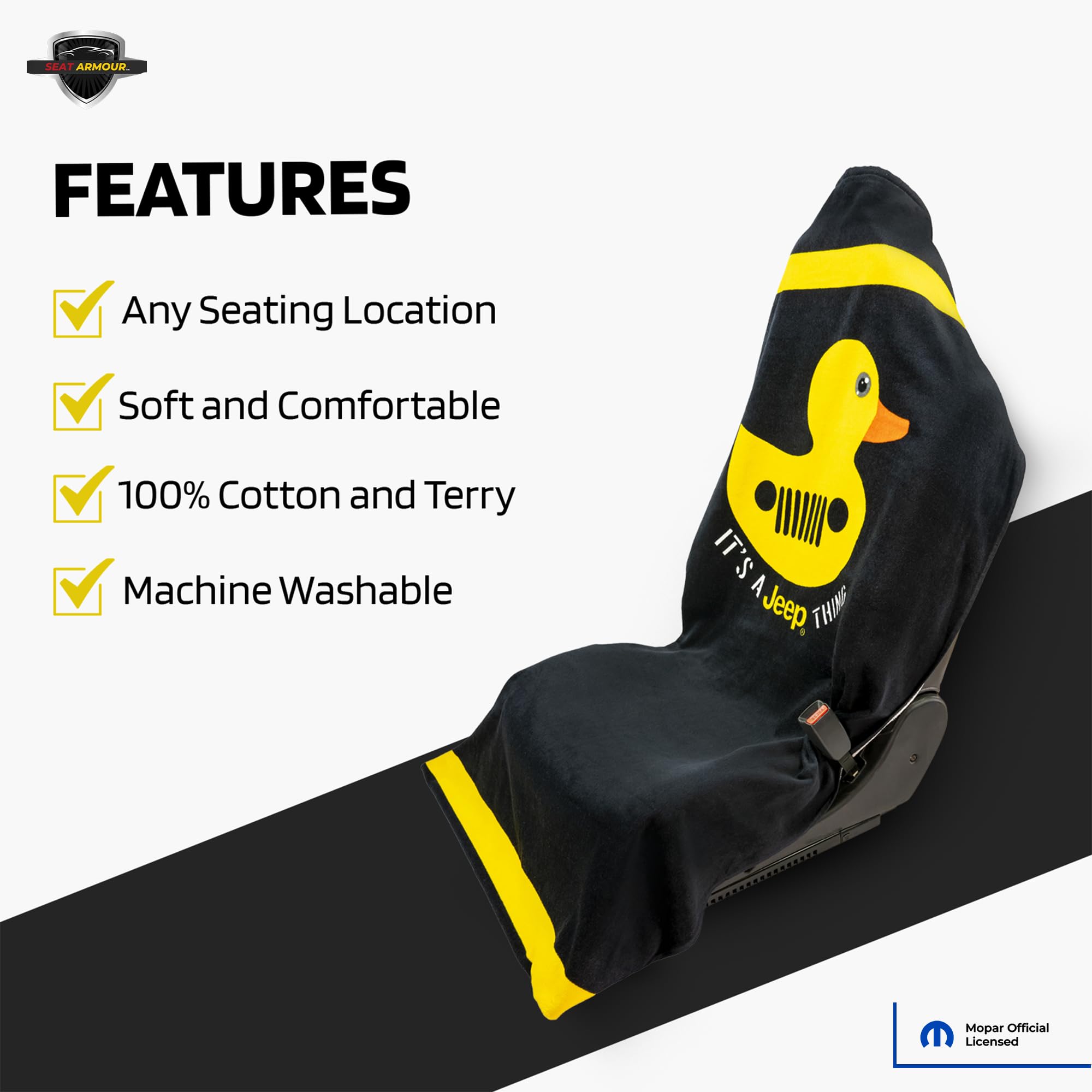 Jeep Duck Logo Car Seat Cover Towel – Soft, Absorbent & Machine Washable