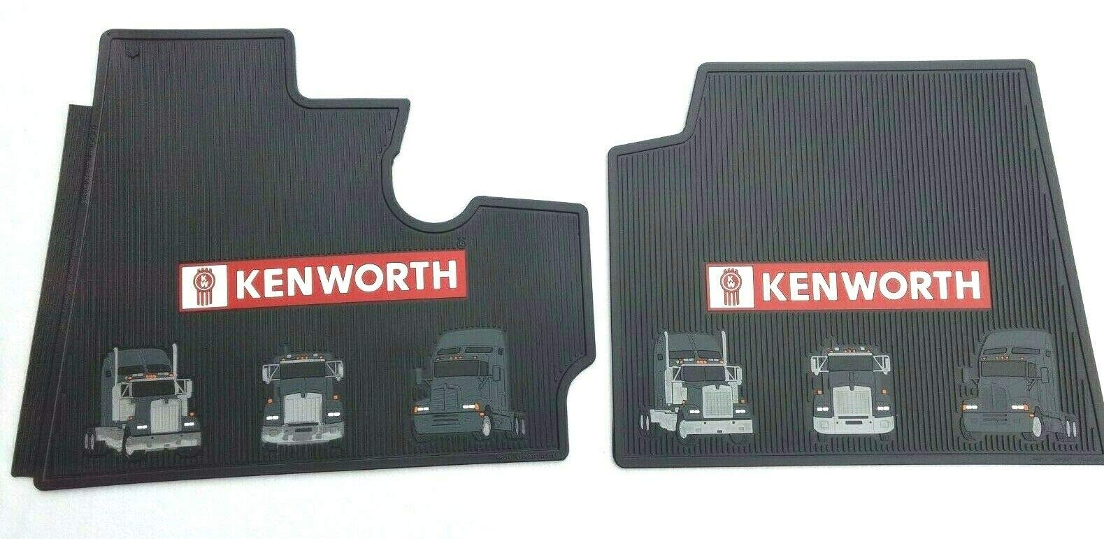 Kenworth OEM Black Rubber Floor Mats w/Red Logo Fits 2001- June 05 T600 T300 T800 W900