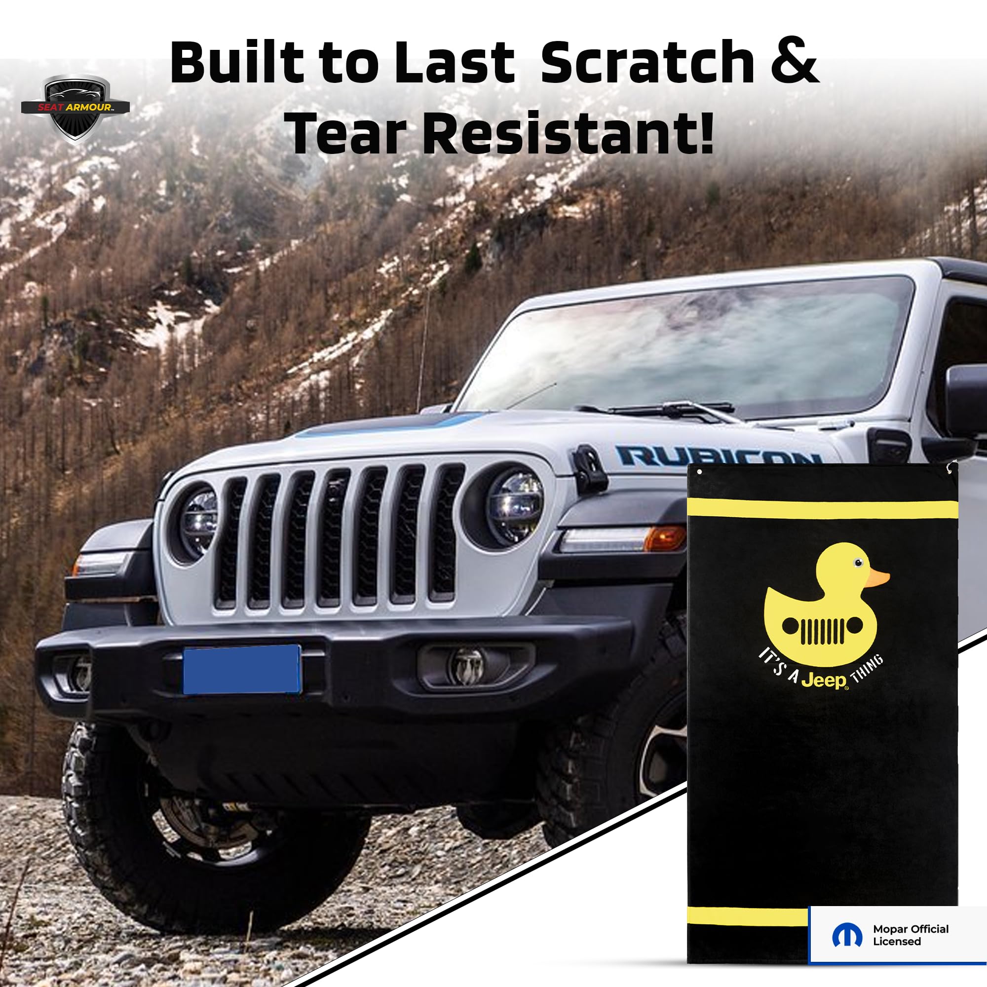 Jeep Duck Logo Car Seat Cover Towel – Soft, Absorbent & Machine Washable