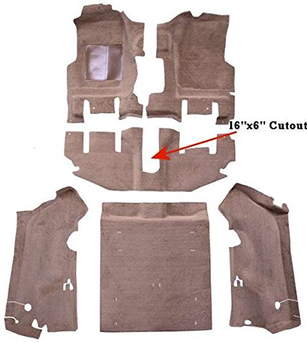 ACC Carpet Kit Compatible with 1996 to 2002 Jeep Wrangler, Complete Kit, with Long Console (8075-Medium Grey Plush Cut Pile)