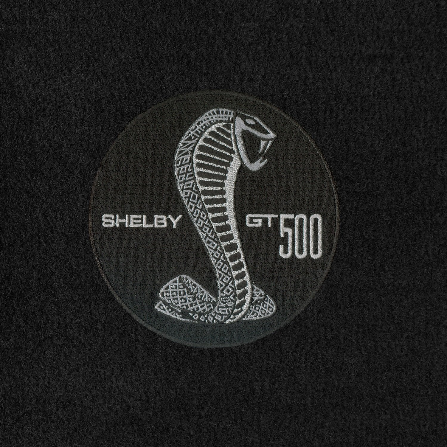 Lloyd Mats ® - Velourtex Ebony Standard Trunk Mat for Mustang Shelby GT500 2010-12 with Shelby GT500 Circle Applique