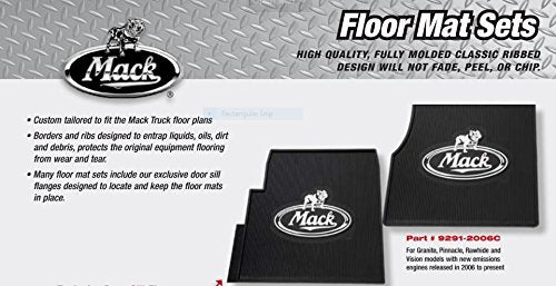Mack Truck OEM Rubber Floor Mats/Logo - Granite Pinnacle Vision Rawhide 2006+ with New Emissions Engines