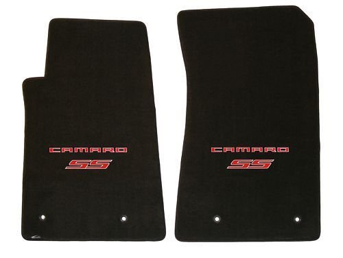 Lloyd Mats - Classic Loop Ebony Front Floor Mats For Chevrolet Camaro 2010-15 with Red Camaro SS Script Logo