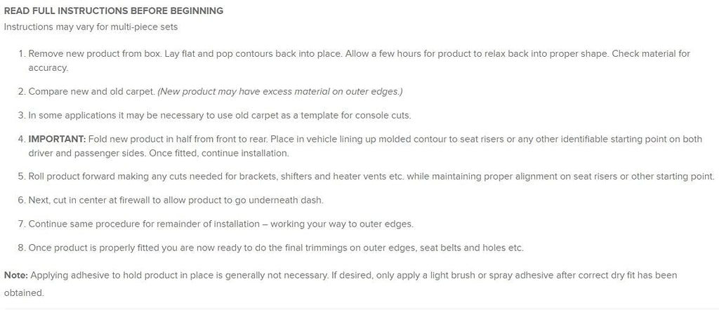 ACC Black Replacement Carpet Flooring Compatible with 1993-1998 Toyota T100 Reg Cab Auto/Manual Cutpile