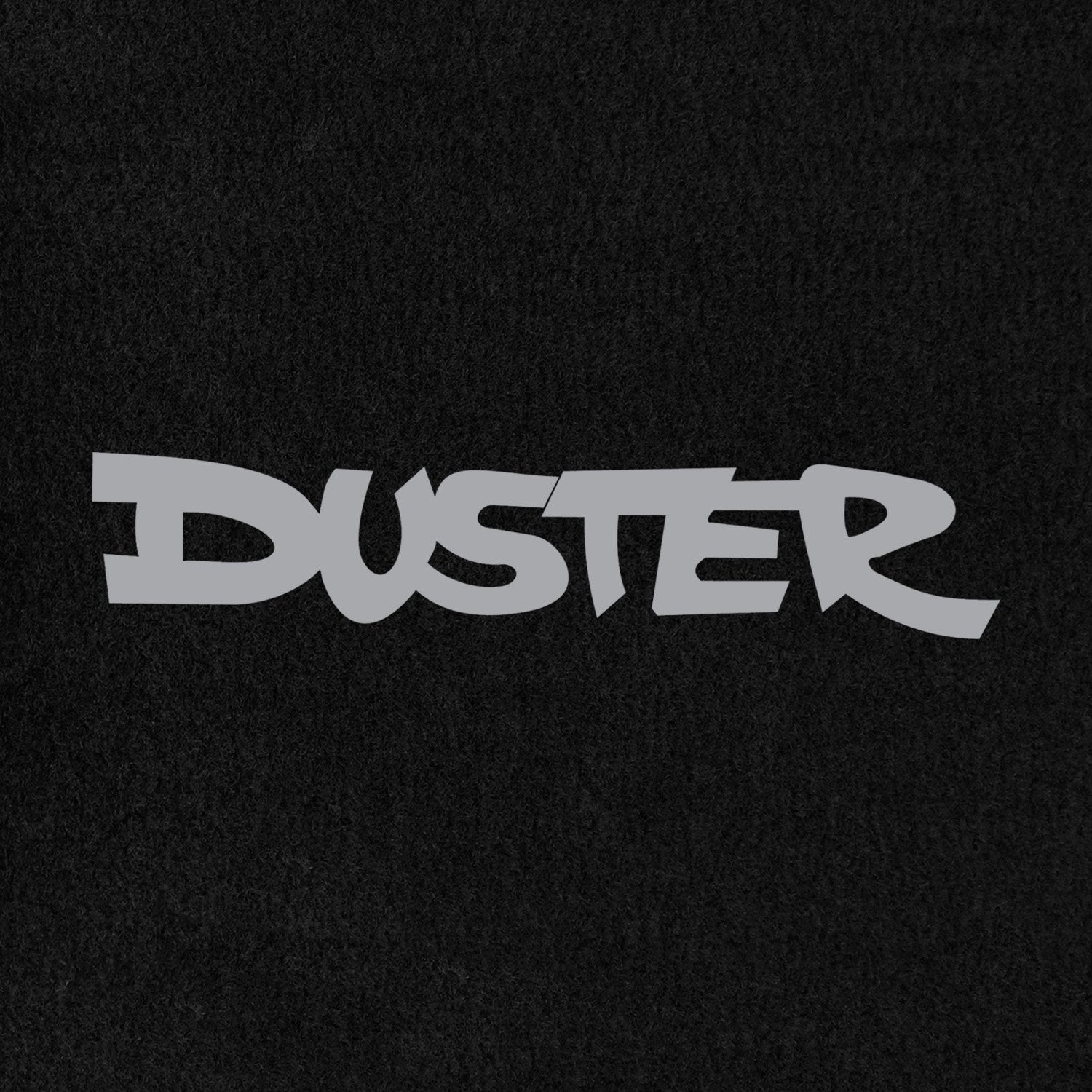 Lloyd Mats ® - Velourtex Black Front Floor Mats for Plymouth Duster 1970-76 with Silver Duster Lettering Embroidery