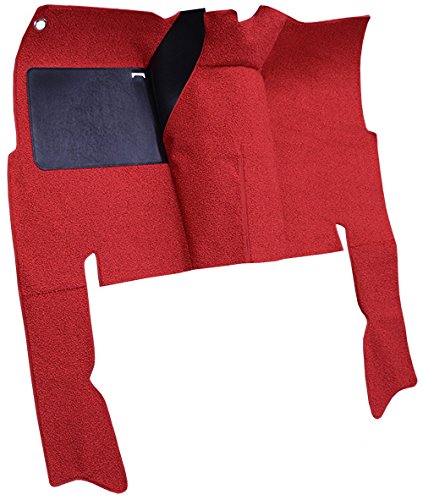 Replacement Auto Carpet Floor Liner - Cut and Sewn Loop - fits 1955-1957 Ford Thunderbird Column Shift (Red)