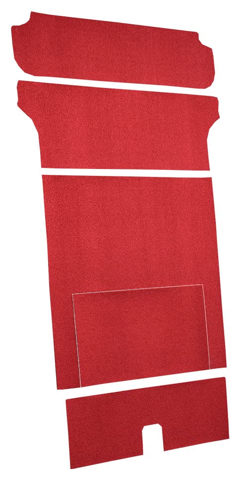 Die Cut Loop Cargo Area Carpet Flooring - fits 1955-1957 Chevrolet Two-Ten Series 2 Door Wagon 5 Piece (Black)