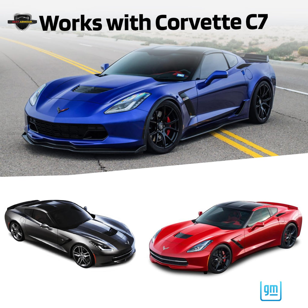 Seat Armour Corvette C7 Blue Seat Cover Towel2GO - Universal Fit Soft Machine Washable - Easy Install, Multipurpose Seat Cover