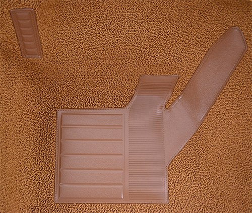 Molded Loop Front Carpet Flooring - fits 1971-1975 Chevrolet Corvette 4 Speed Manual Front with Pad (Dark Saddle)