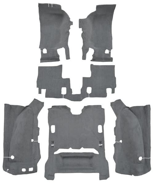 Replacement Auto Carpet Floor Liner - Molded Cutpile - fits 2007-2010 Jeep Wrangler 2 Door Complete (Silver Fern)