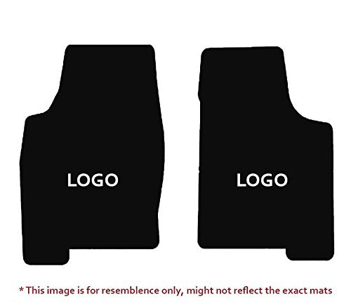 Lloyd Mats ® - Velourtex Light Oak Front Floor Mats for Corvette 1997-04 with Black C5 Flags and Corvette Lettering on Beige Applique