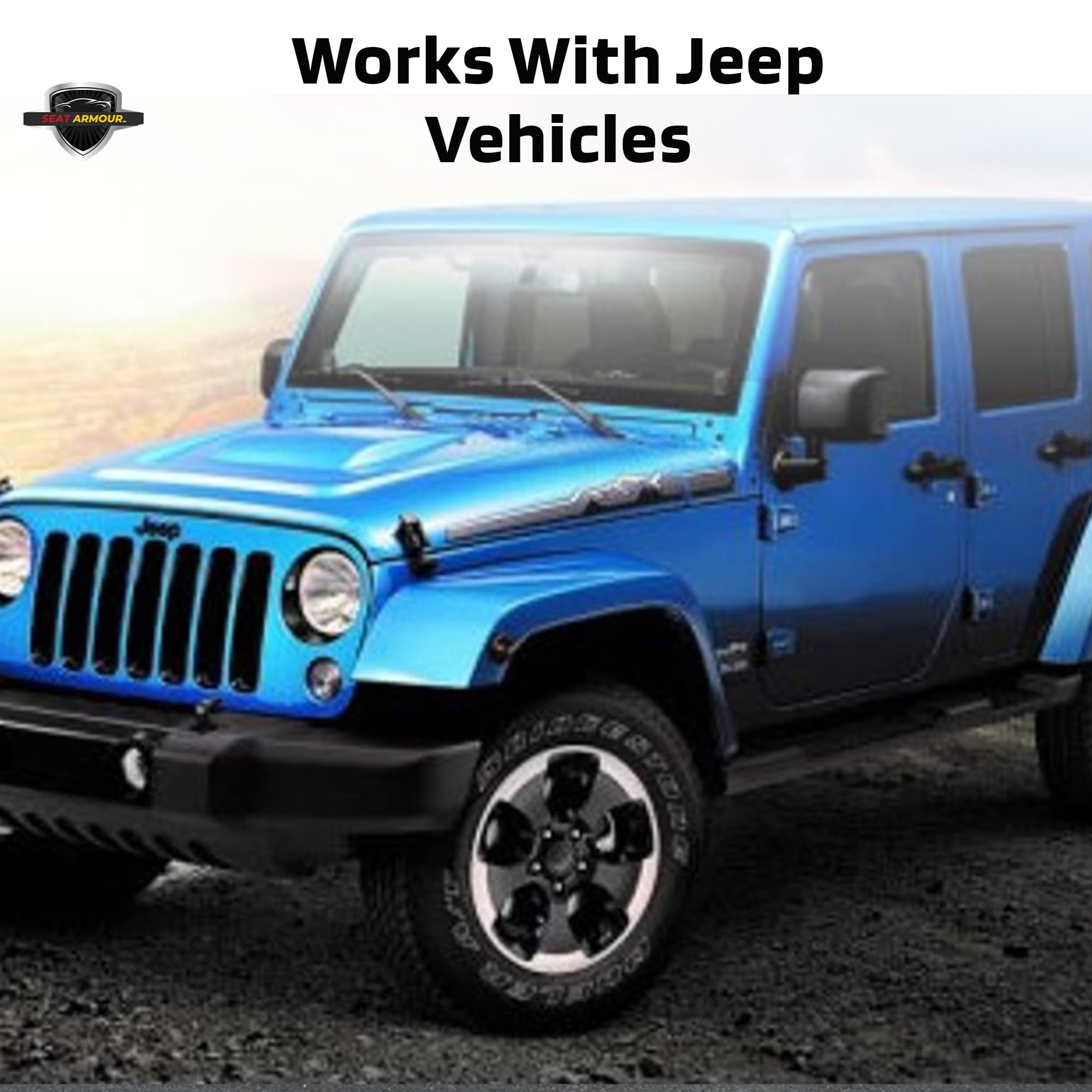 Seat Armour White/Black Jeep Seat Cover Towel2GO - Universal Fit Soft Machine Washable - Easy Install, Multipurpose Seat Cover