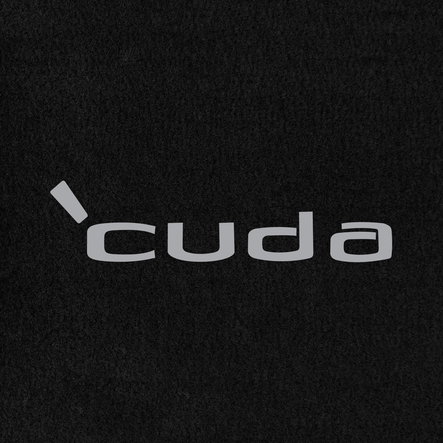 Lloyd Mats ® - Velourtex Black 4PC Floor Mats for Plymouth Barracuda 1964-74 with Silver Cuda Embroidery
