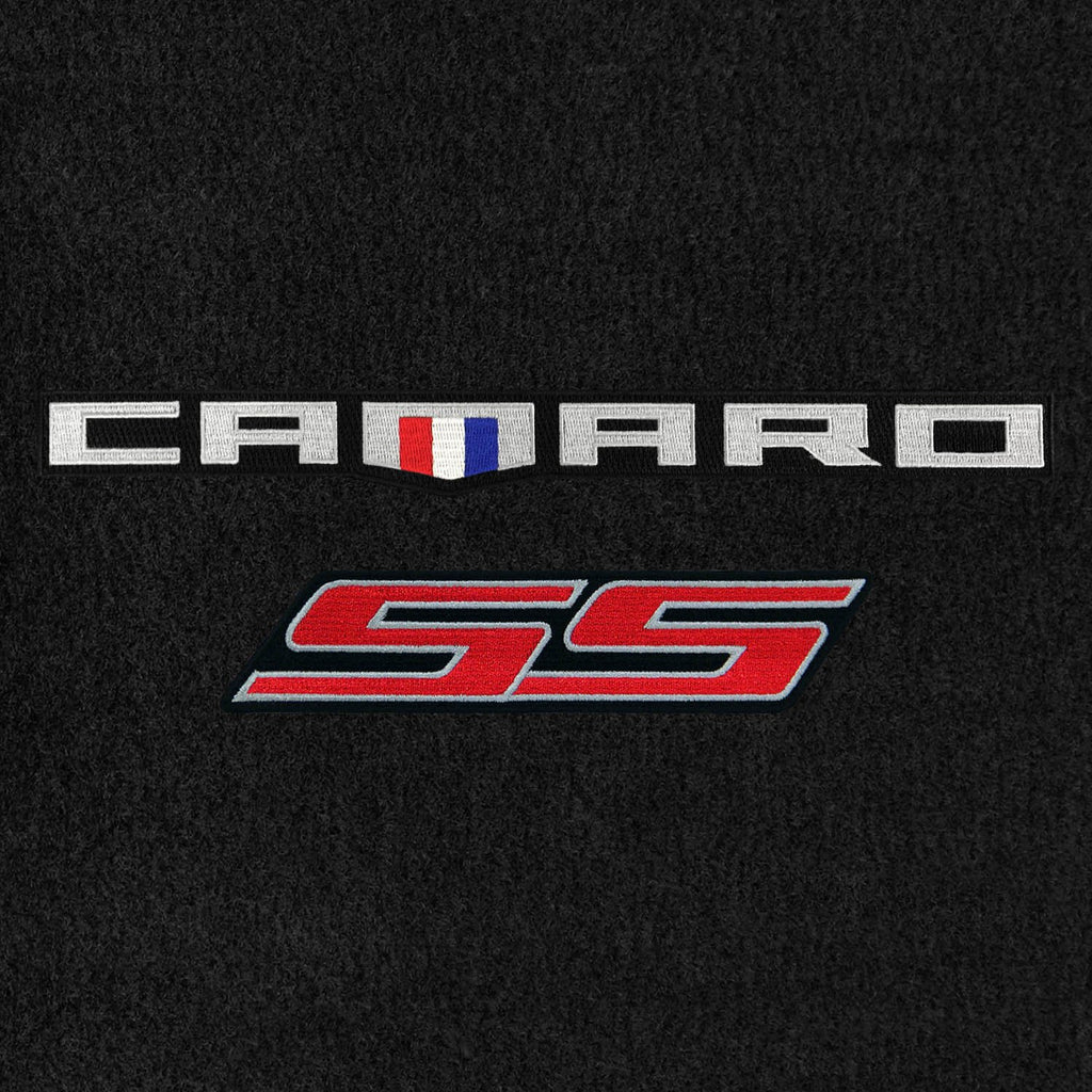 Lloyd Mats VELOURTEX Floor Mats for Camaro 2016-ON 2PC Mats Ebony VELOURTEX Camaro + SS RED Double Logo