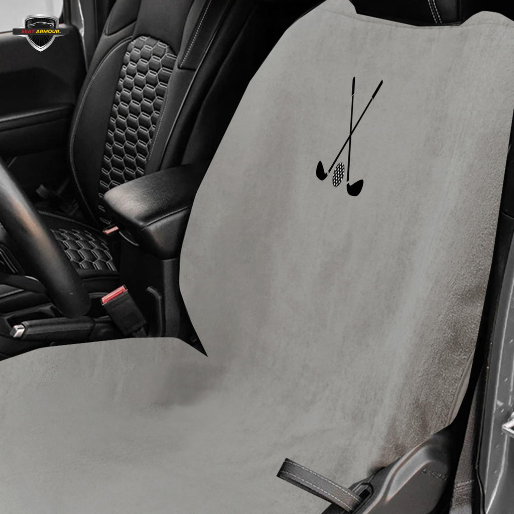 Clubs & Ball Logo Seat Towel/Cover – Soft, Absorbent & Machine Washable – Gray