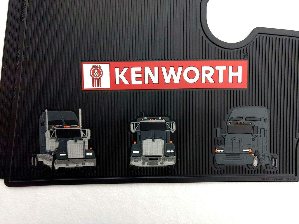 Kenworth OEM Black Rubber Floor Mats w/Red Logo Fits 2001- June 05 T600 T300 T800 W900