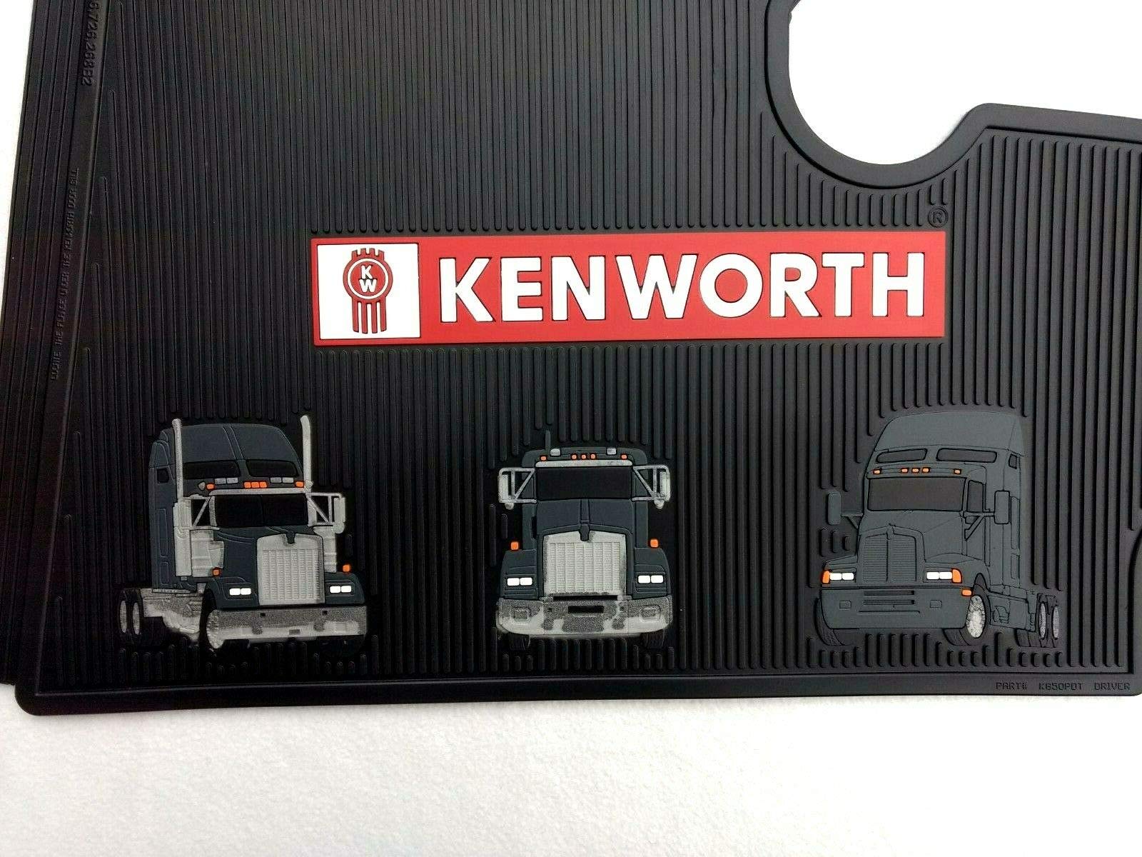 Kenworth OEM Black Rubber Floor Mats w/Red Logo Fits 2001- June 05 T600 T300 T800 W900